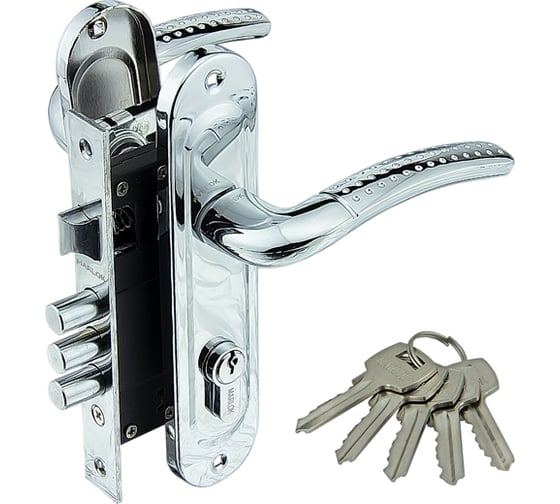 Изображение товара Замок врезной Marlok 61/LA02 3RB 3 ригеля межосевое 61,5 мм СР хром 012743