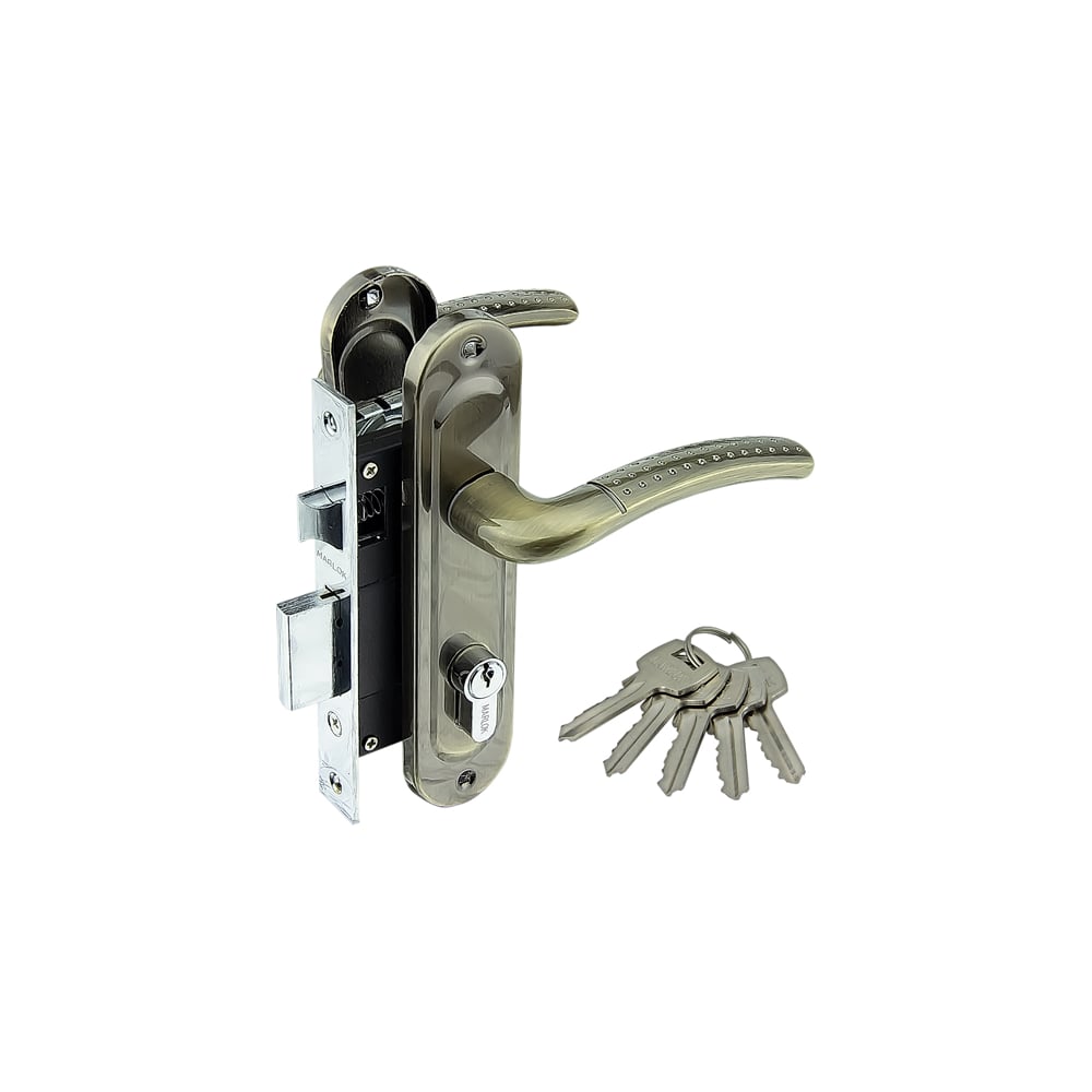 Изображение товара Врезной замок Marlok 61/LA02 бронза автоматическое запирание межосевое 61.5 мм