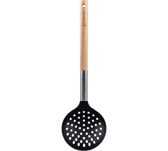 Изображение товара Шумовка Bergner 34,7x10,5 см, пластик, каучук, дерево, нержавеющая сталь, Naturally BG-38795-GY