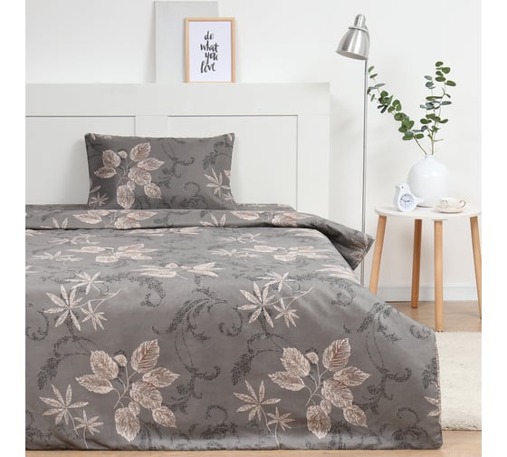 Изображение товара Комплект постельного белья Экономь и Я 1,5 спальный Leaf fall 143x215 см, 145x214см, 50x70 см 1 шт, 60 г/кв.м, микрофибра 10227973