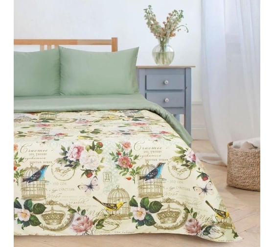 Изображение товара Комплект постельного белья Этель 2 спальный Счастье быть дома 175x215 см, 200x214 см,50x70 см 2 шт, мако-сатин 2759765