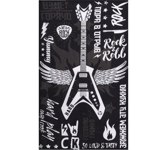 Изображение товара Полотенце Доляна кухонное Les't rock 35x60 см, 100% хлопок, 160 г/кв.м 4136456