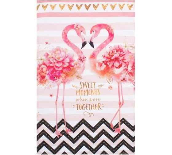 Изображение товара Полотенце Этель Flamingo 40x67 см, 100% хлопок, саржа 190 г/кв.м 4017210
