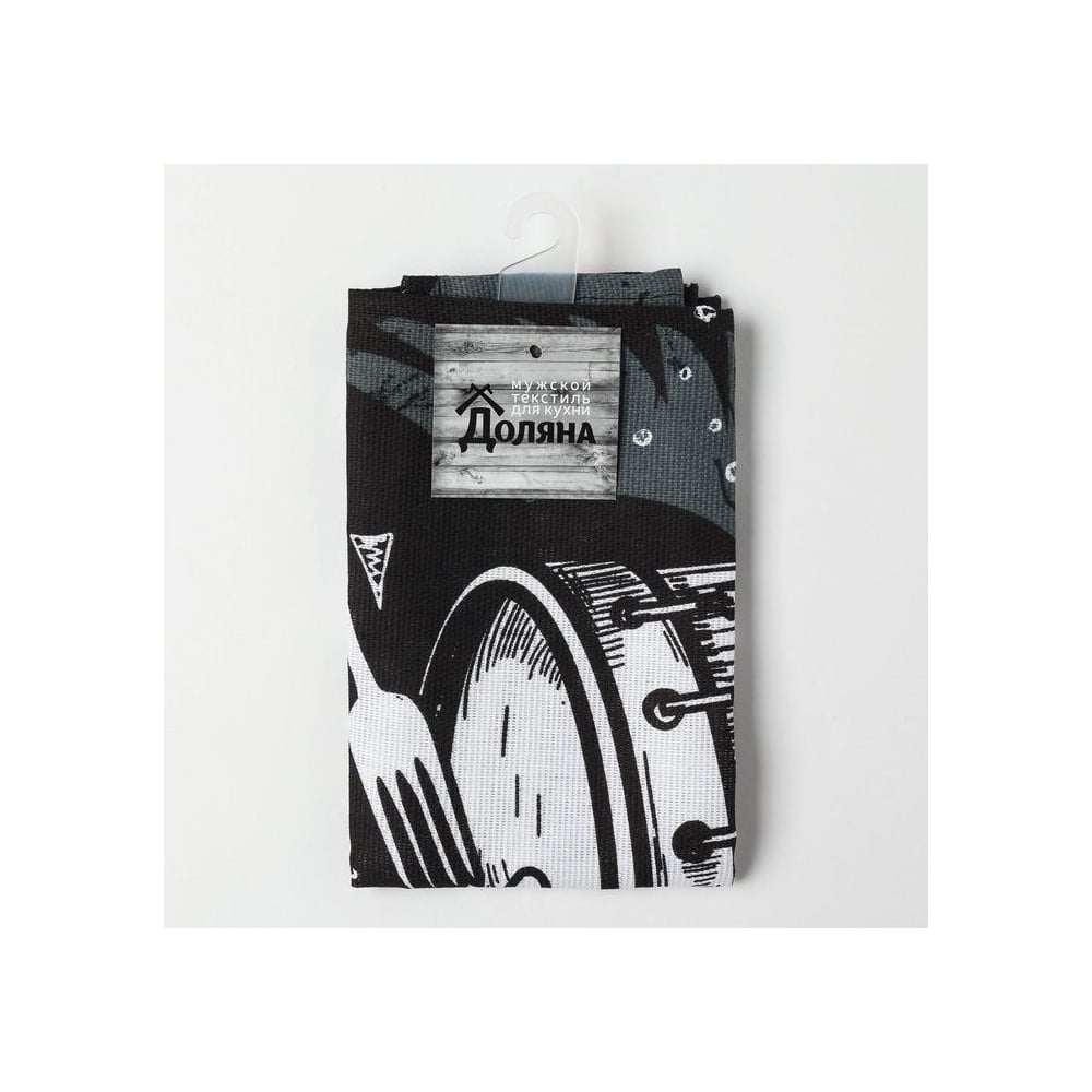 Изображение товара Кухонное полотенце Доляна Rock'n'roll 35x60 см 100% хлопок