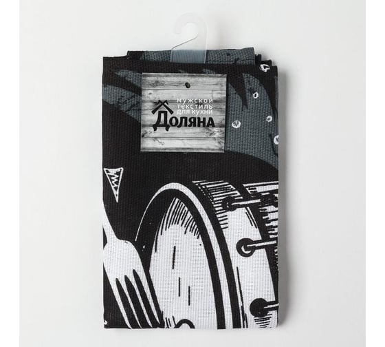 Изображение товара Полотенце Доляна кухонное Rock'n'roll 35x60 см, 100% хлопок, 160 г/кв.м 4136455