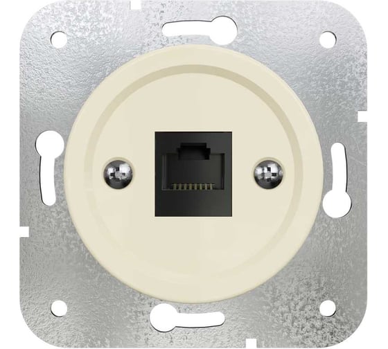 Изображение товара Розетка компьютерная МЕЗОНИНЪ RJ45, скрытой установки, цвет - слоновая кость, Лахта GE35341-02