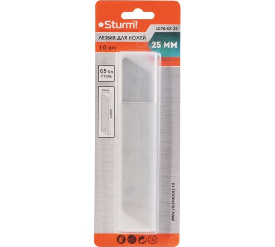 Изображение товара Лезвия для ножей (10 шт; 25 мм; сегментированный тип) Sturm 1076-S2-25