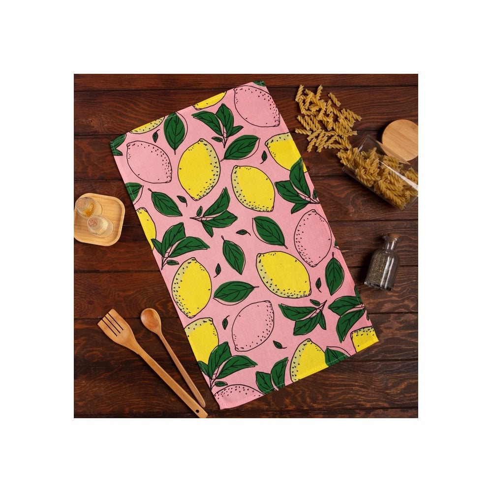 Изображение товара Полотенце Доляна кухонное Lemon 35x60 см, 100% хлопок, 160 г/кв.м 7516052