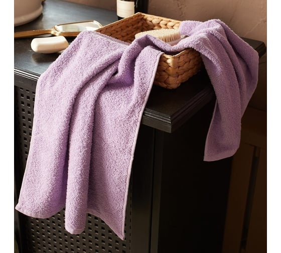 Изображение товара Полотенце махровое Экономь и Я 50x90 см, лиловый, 100% хлопок, 320 г/кв.м 7527717