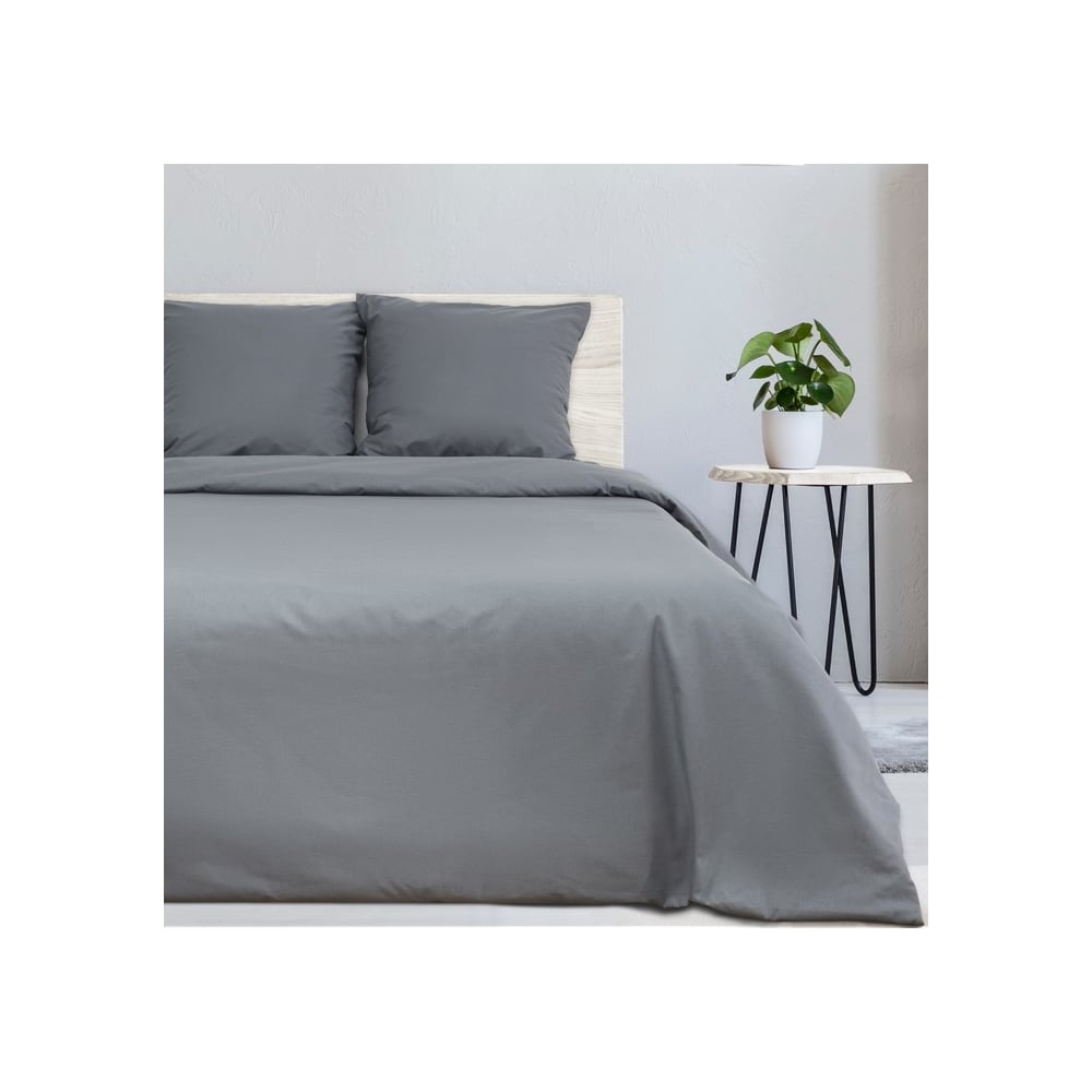 Изображение товара Комплект постельного белья Этель Муссон евро поплин 125 г/м2 серый