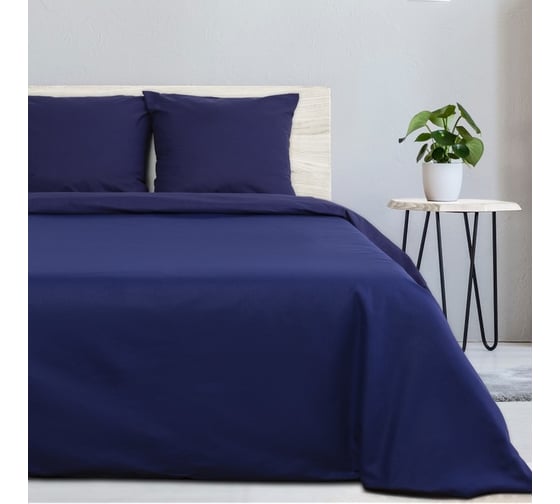 Изображение товара Комплект постельного белья Этель 1,5 спальный, Синяя пыль 143x215 см, 150x214 см, 70x70 см, 2 шт., поплин 125 г/м2 4484470