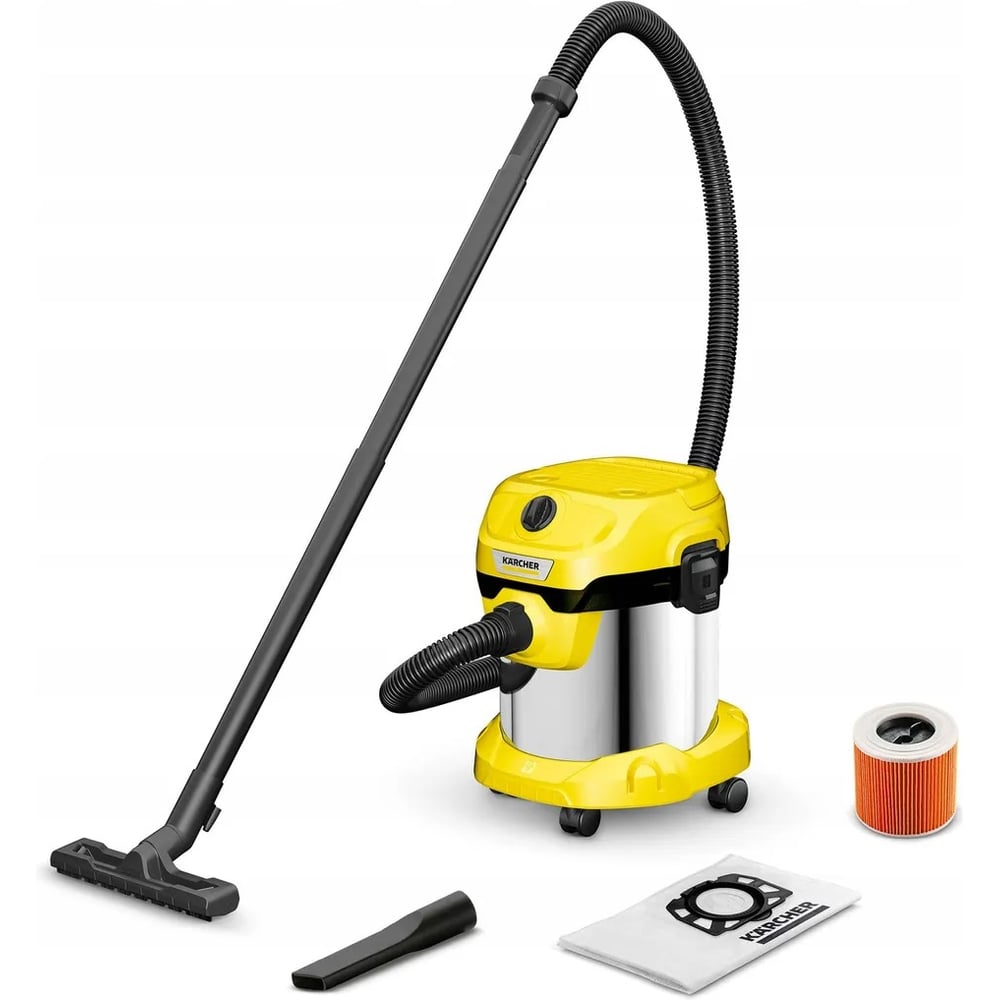 Изображение товара Хозяйственный пылесос Karcher WD 2 Plus S V-15/4/18/C 15л 1000Вт для сухой и влажной уборки