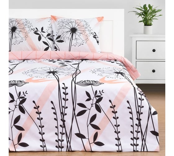 Изображение товара Комплект постельного белья Этель 2 спальный, Одуванчик (вид 2) 175x215 см, 200x220 см, 70x70 см - 2 шт., поплин 125 г/м2 5418230