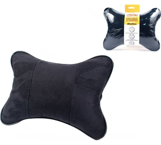 Изображение товара Подушка на подголовник GARDE 28x21 см, на резинке, эко-алькантара, черная GTX04RA