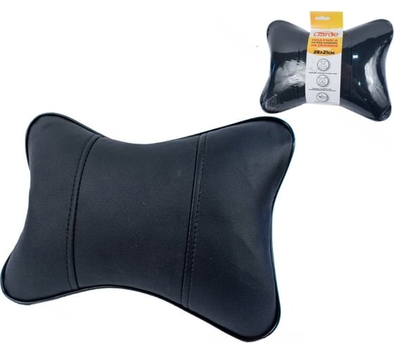 Изображение товара Подушка на подголовник GARDE 28x21 см, на резинке, эко-кожа, черная GTX04RGB