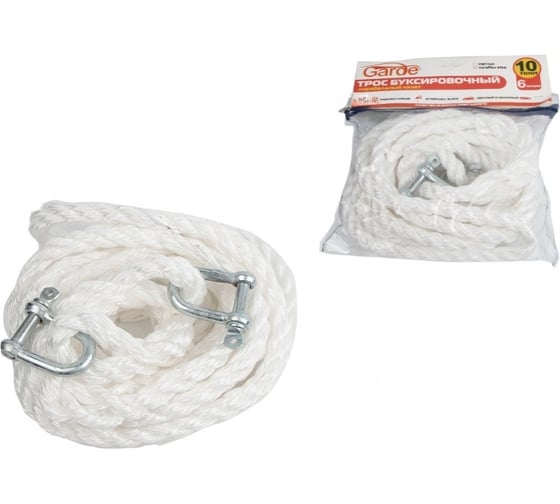 Изображение товара Буксировочный трос GARDE 10 т, скобы, М14 6м, корабельный канат в сумке TBS106