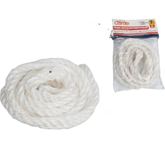 Изображение товара Буксировочный трос GARDE 7 т, петли 4 м, корабельный канат в сумке TBP74