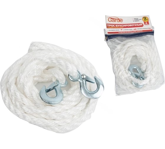 Изображение товара Буксировочный трос GARDE 7 т, крюки, 4 м, корабельный канат в сумке TBK74
