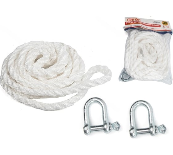 Изображение товара Буксировочный трос GARDE 20 т, скобы М16, 6 м, корабельный канат в сумке TBS206