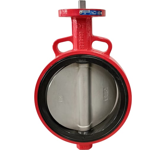 Изображение товара Дисковый поворотный межфланцевый затвор Архимед голый шток, ДУ200, РУ16, чугунный, диск нержавеющая сталь AZ331-200-16-N