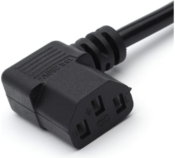 Изображение товара Кабель питания евровилка GoPower-C13 (f) 1.8м ПВХ 0.75мм угловой черный 00-00024536