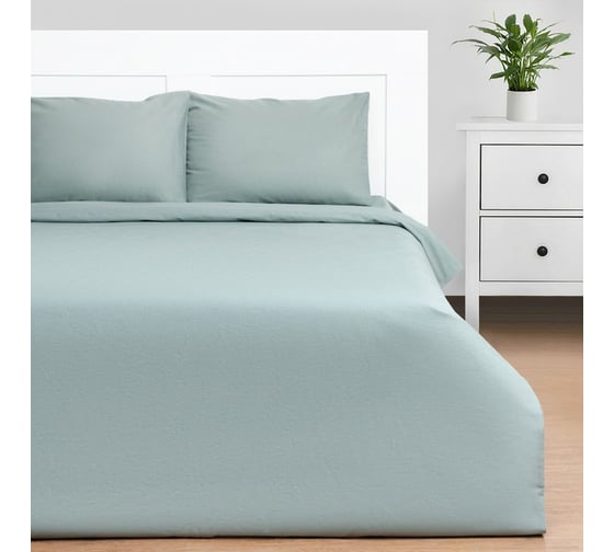 Изображение товара Комплект постельного белья Этель евро Олива 200x215, 220x240, 50x70 см - 2 шт., 100% хлопок, бязь 125 г/м2 9046086