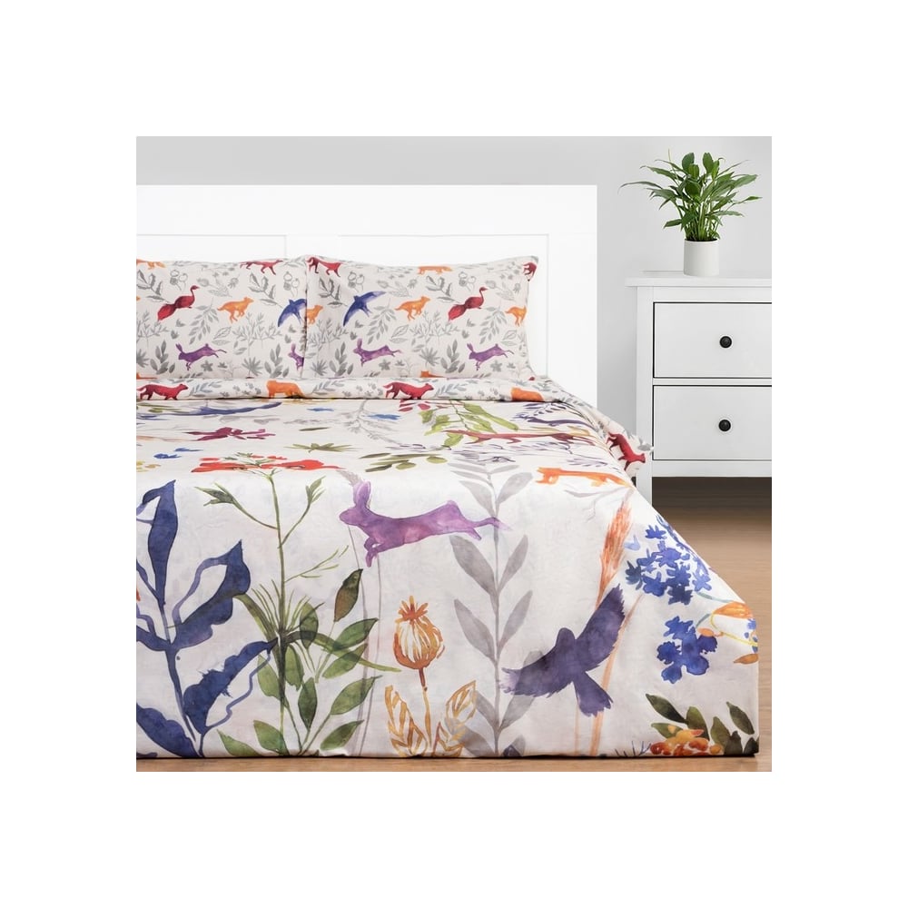 Изображение товара Комплект постельного белья Этель 1.5 спальный с принтом животных