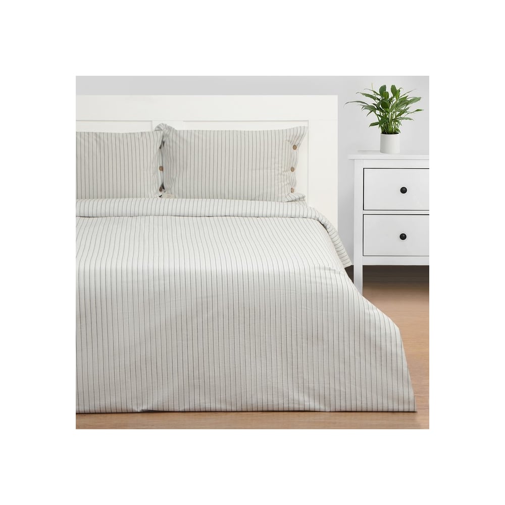 Изображение товара Комплект постельного белья Этель 1.5 спальный, White stripes 155x210 см, 160x240 см, 50x70 см - 2 шт., 100% жатый хлопок, 140 гр/м2 9446458