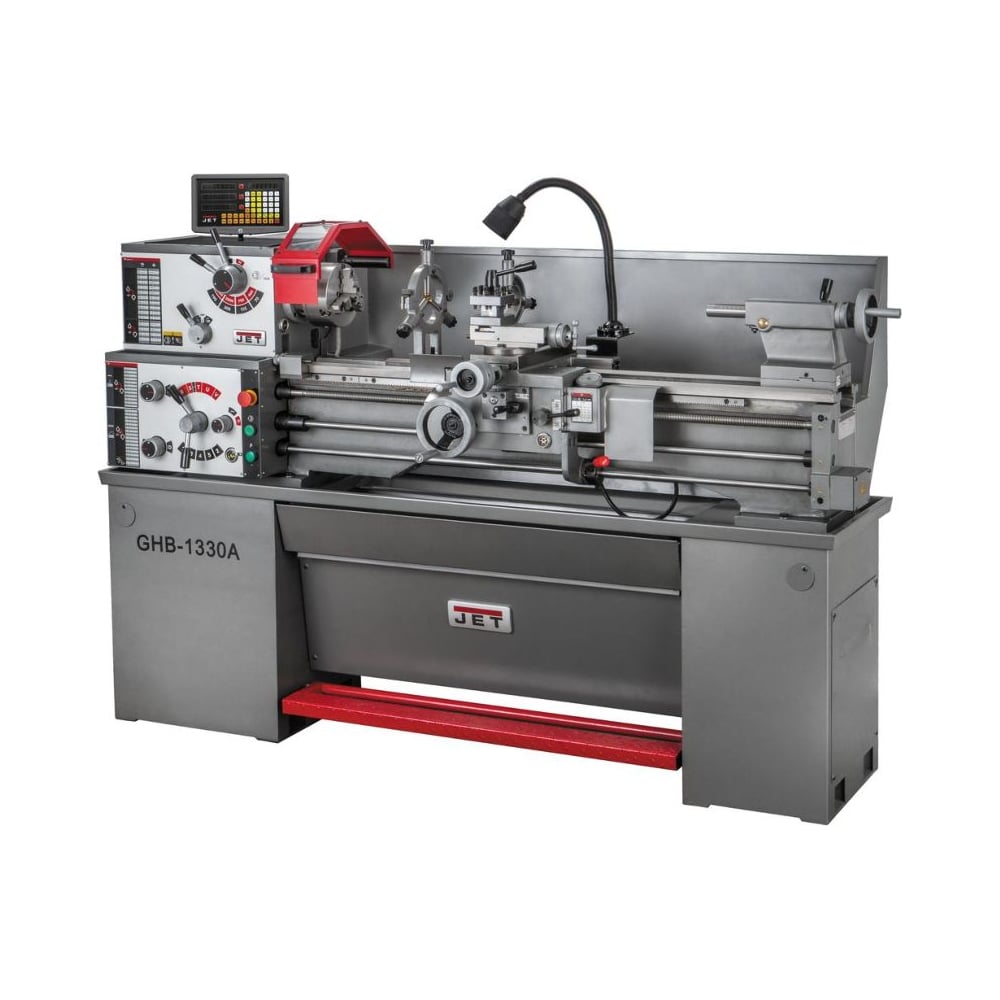 Изображение товара Профессиональный токарно-винторезный станок Jet GHB-1330A DRO для точной обработки металлов