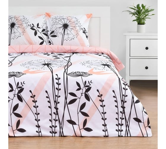 Изображение товара Комплект постельного белья Этель дуэт Одуванчик (вид 2) 143x215 см - 2 шт., 220x240 см, 70x70 см - 2 шт., поплин 9423669