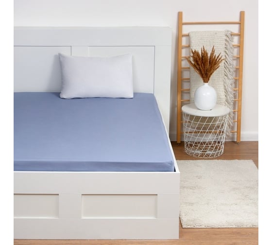 Изображение товара Простыня Этель 220x240, голубой, 100% хлопок, поплин 125 г/м2 9241746
