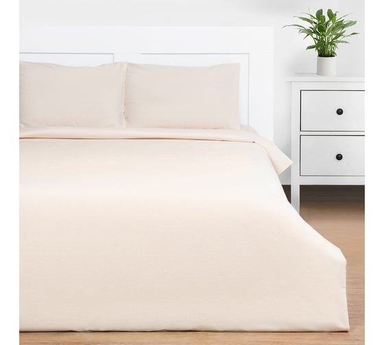 Изображение товара Комплект постельного белья Этель 1,5 спальный, Жемчужная пыль 143x215, 150x214, 50x70 см - 2 шт., 100% хлопок, бязь 125 г/м2 9046100