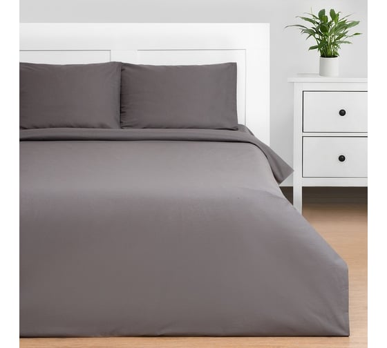 Изображение товара Комплект постельного белья Этель 2 спальный, Серая гавань 175x215, 200x220, 50x70 см - 2 шт., 100% хлопок, бязь 125 г/м2 9046005
