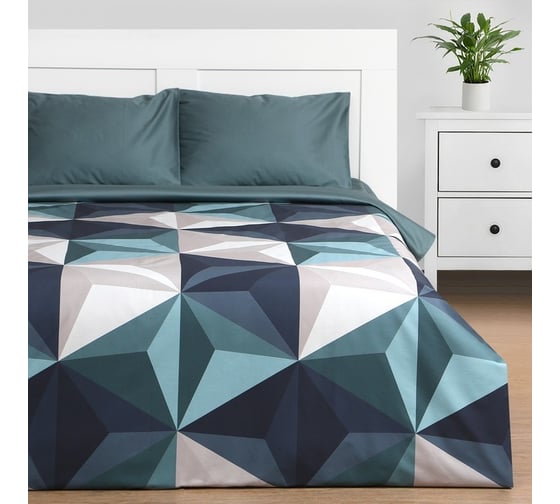 Изображение товара Комплект постельного белья Этель 2 спальный, Даймонд (вид 2) 175x210 см, 200x210 см, 50x70 см - 2 шт., мако-сатин 9482475