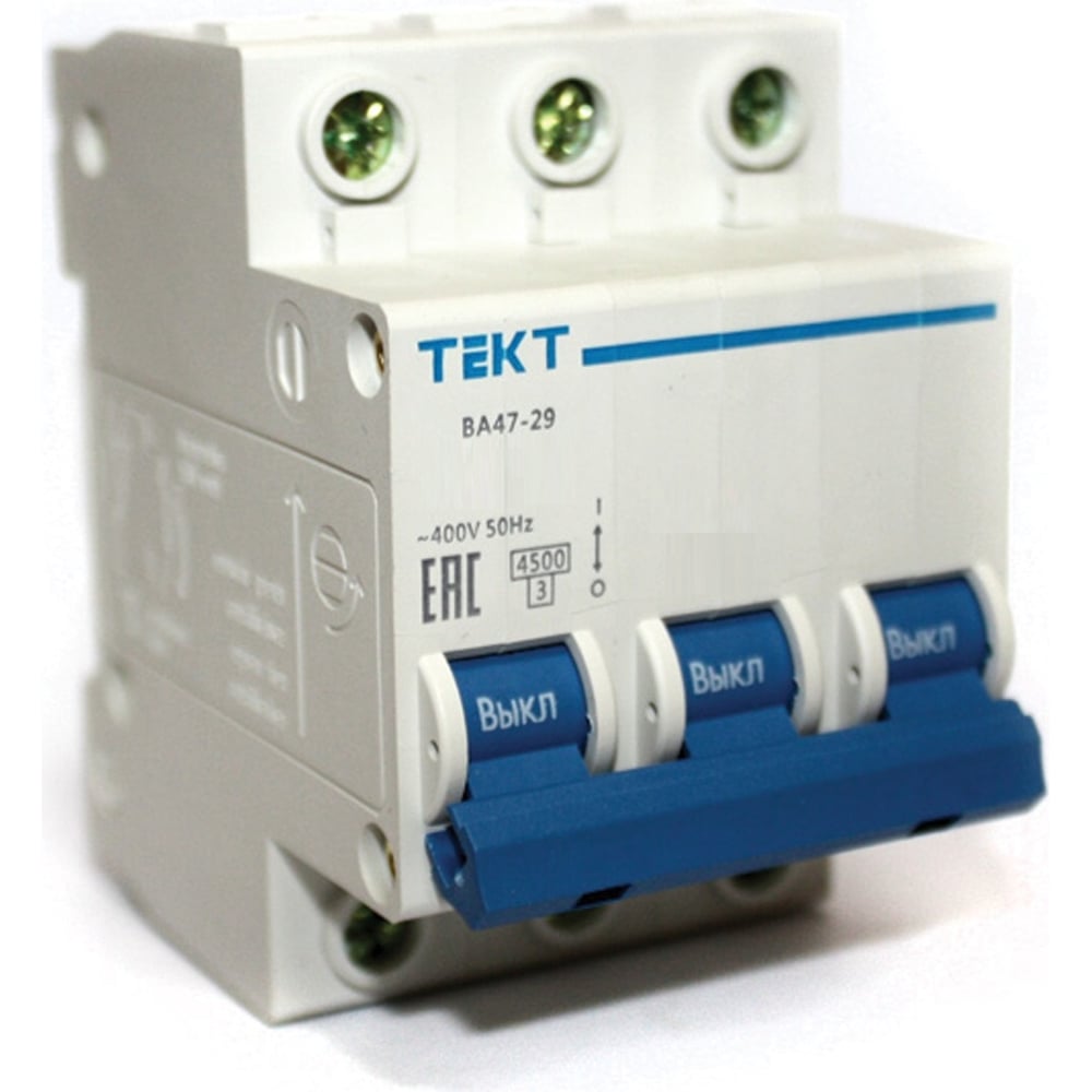 Изображение товара Автоматический выключатель МЭЗ ВА 47-29 3Р 50А B 4,5 кА TE350B