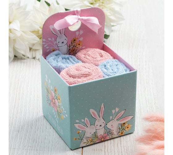 Изображение товара Набор махровых салфеток Этель Светлая пасха 30x30 см, 4 шт, 100% хлопок, 340 гр/м2 5516710