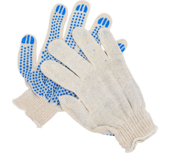 Изображение товара Перчатки трикотажные, с ПВХ точкой, GVK 5 пар в упаковке, 7 класс GVK22002