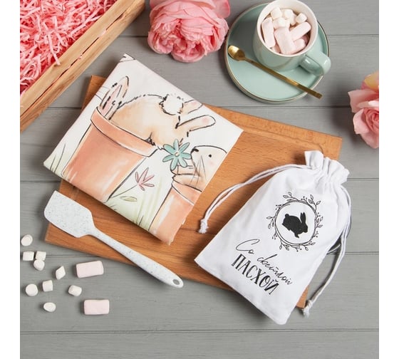 Изображение товара Набор подарочный Этель Со светлой пасхой полотенце 40x73 см, лопатка 6384083