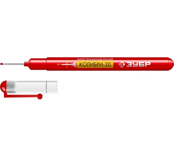 Изображение товара Перманентный маркер для отверстий ЗУБР Профессионал Колибри-20 0,7 мм, красный 06328-3