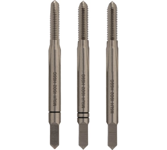 Изображение товара Метчик левый VOLKEL М 5 шаг 0.8мм комплект из 3-х шт. DIN352 HSS-G 27034 V27034