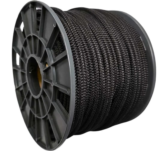 Изображение товара Шнур резиновый ООО Оптхозторг 8 мм 100 м оплетка полипропилен эластичный черный 07881003