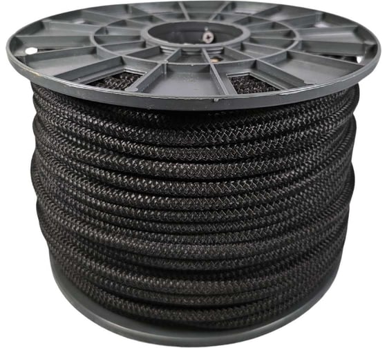 Изображение товара Шнур резиновый ООО Оптхозторг 6 мм 100 м оплетка полипропилен эластичный черный 07861003