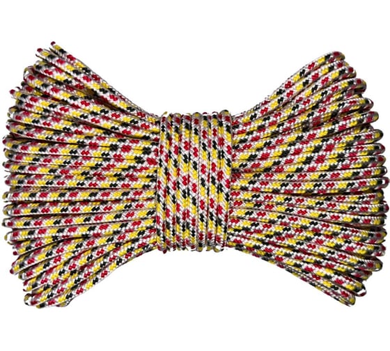 Изображение товара Шнур плетеный полипропиленовый ООО Оптхозторг 6 мм 30 м цвет разноцветный 0586301