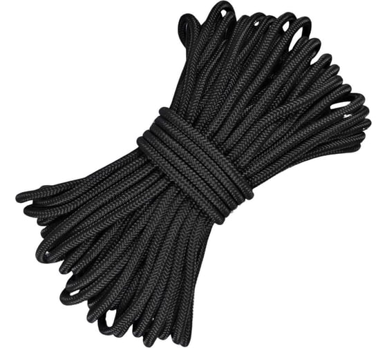 Изображение товара Шнур плетеный полипропиленовый ООО Оптхозторг 6 мм 30 м черный 0586303
