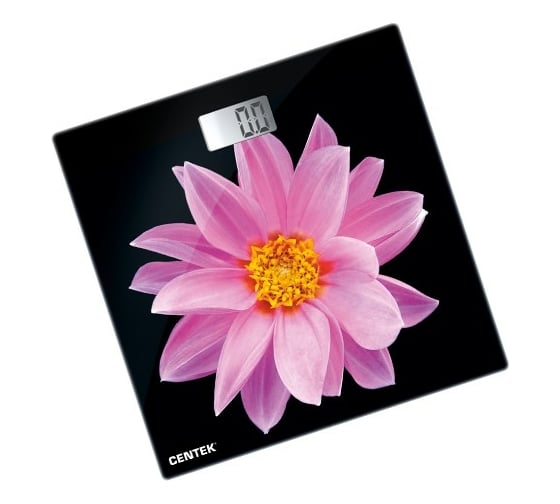 Изображение товара Напольные электронные весы Centek Pink Flower 180кг, LCD 45x28,размер 26х26см CT-2416 Pink Flower