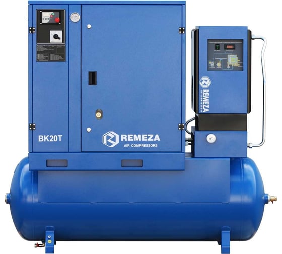 Изображение товара Винтовой компрессор Remeza ВК20Т-16-500Д2 на ресивере, с рефрижераторным осушителем и дополнительными фильтрами УТ-00002903