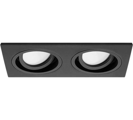 Изображение товара Встраиваемый cветильник Wolta Alto, корпус под лампу GU5.3, макс.мощность 2×35 мм, 175×92×25 мм, 160×80 мм, двойной, Черный WDL-GU5.3/02BL-02