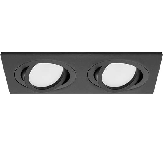 Изображение товара Встраиваемый cветильник Wolta Alto, корпус под лампу GU5.3, макс.мощность 2×35Вт, 175×92×22 мм, монтажное отверстие 160×80 мм, двойной, Черный WDL-GU5.3/01BL-02