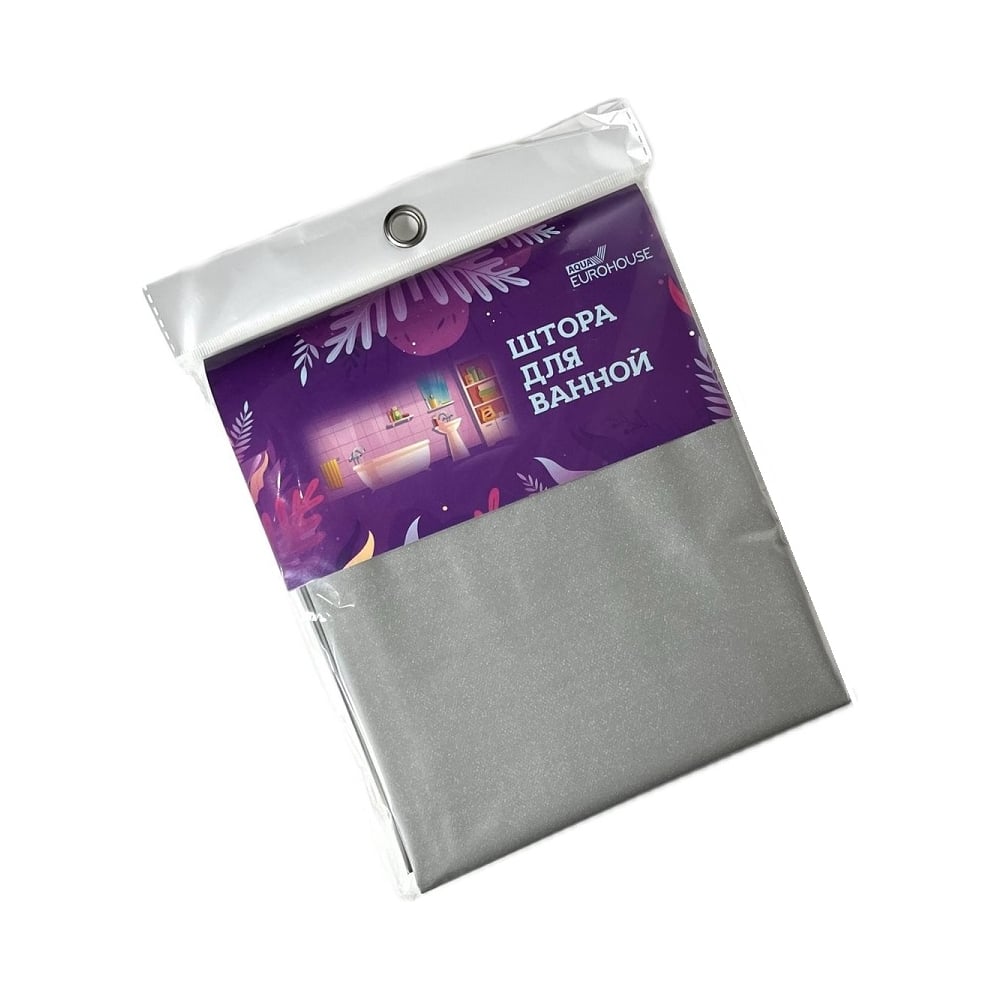 Изображение товара Штора для ванной EUROHOUSE PEVA 180x180 см серый градиент