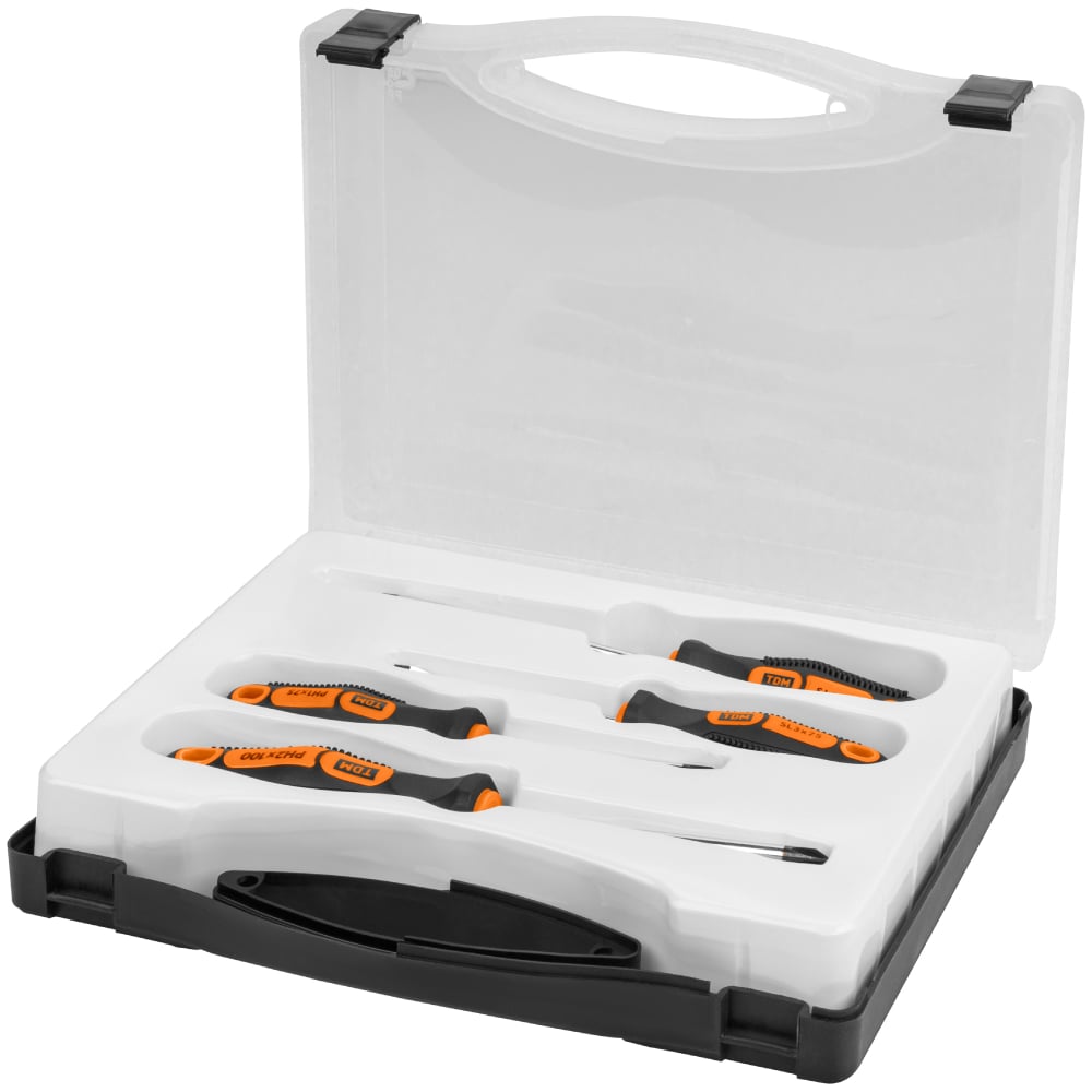 Изображение товара Набор отверток TDM 4 шт.: SL3x75, SL5x100, PH1x75, PH2x100